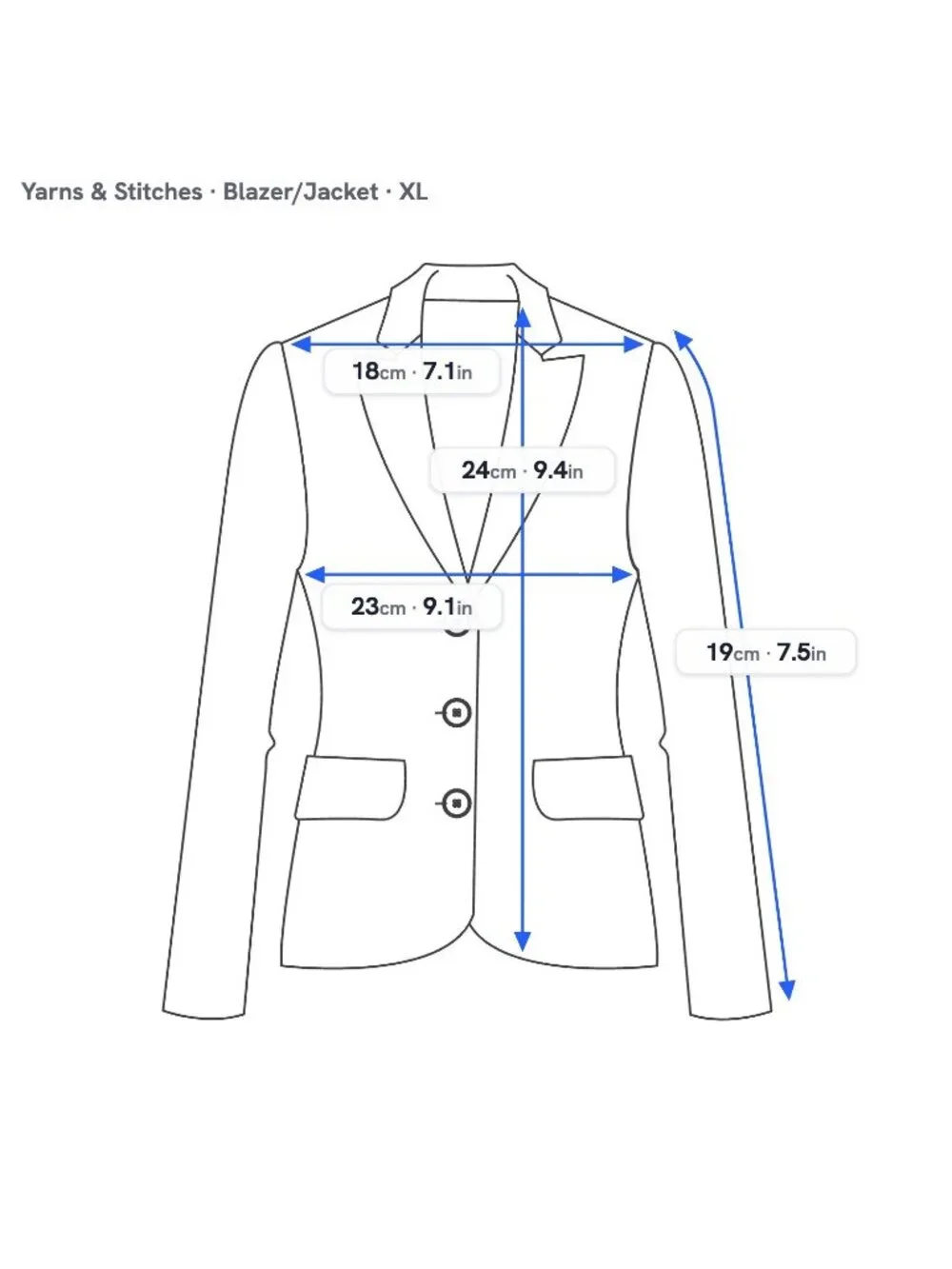Yarns & Stitches Womens XL Yellow Knit Jacket Blazer 3/4 Sleeve Button Front EUC